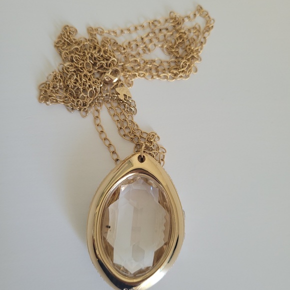 Swarovski Gold Necklace with Silver Crystal Pendant - Picture 3 of 8